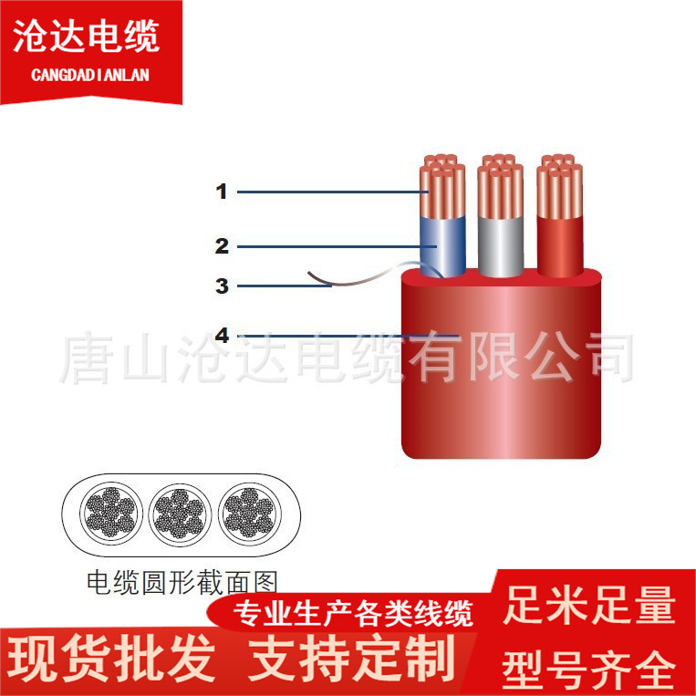 供应耐高温硅橡胶拖令YGGB耐高温扁电缆以及特种电缆