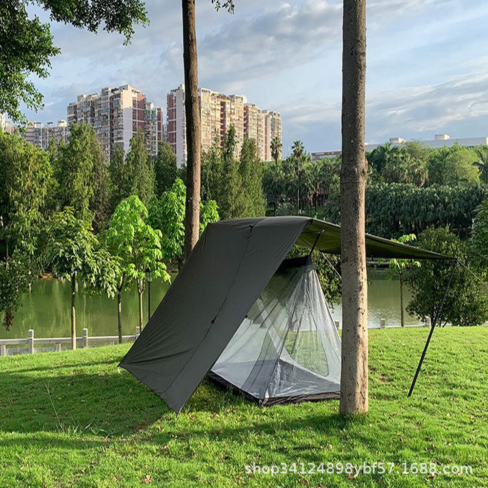 Multifunctional 19-Point Canopy with Silver Coating, Rainproof and Sunproof Shelter, Outdoor Camping Shade