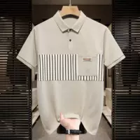 Летняя новая контрастная рубашка с лацканом с короткими рукавами мужская рубашка POLO молодежная мужская мода сшитая полоска футболка топ