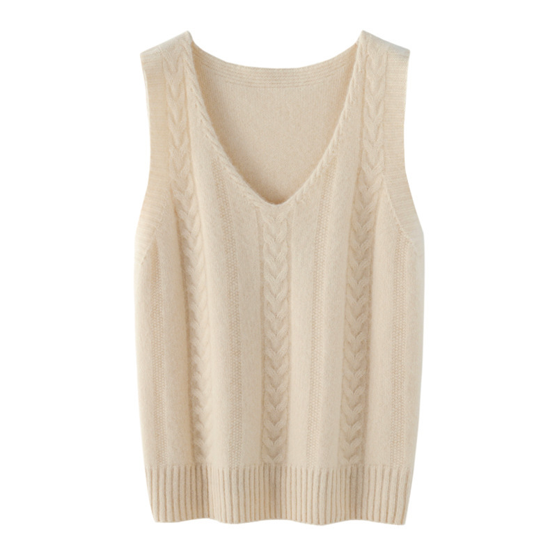 Cross-Border Wholesale 2025 New Autum Women's Andy Velvet Knitted Sweater Women's Vest Pullover Vest Vest V Neck