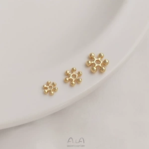 American 14K gold color retaining snowflake exquisite bead spacer handmade diy beaded bracelet necklace accessories