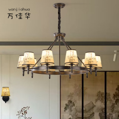 东方宋代美学客厅大吊灯2025新款禅意竹叶国风别墅大厅感餐厅灯具