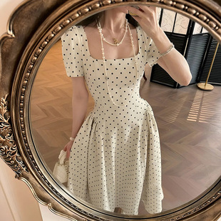 2025 Summer Dress, Elegant, Small Fragrance Style, Goddess Style, Waist-Cinching, Beautiful A-Line Skirt, Short Skirt D1411