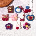 亮面树脂DIY创意发夹手机壳奶油胶冰箱贴钥匙扣水杯贴片装饰配件