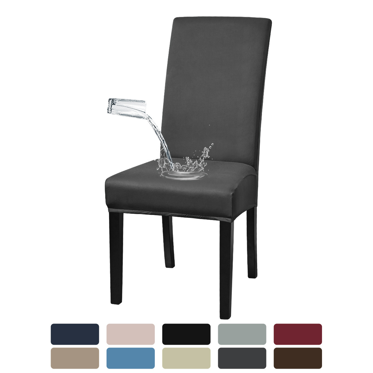 Funda de silla impermeable de seda de leche elástica transfronteriza, cubierta de funda de silla de hotel a prueba de polvo con todo incluido, emisión en stock de TEMU