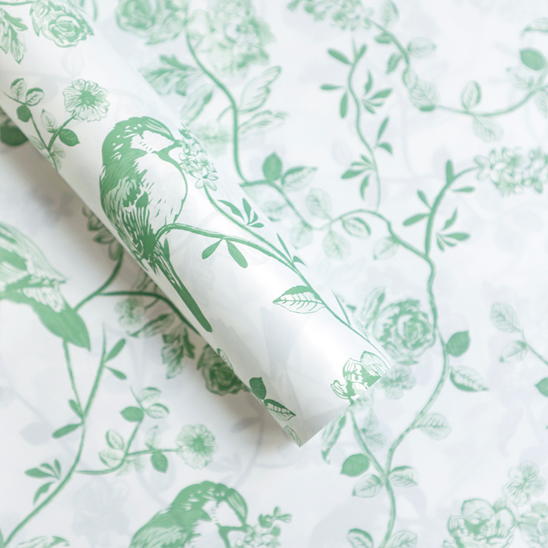 Papel de flor de pluma de flores de montaña de flores de pájaros felices papel de embalaje de flores impermeable engrosado papel de flor de flor di