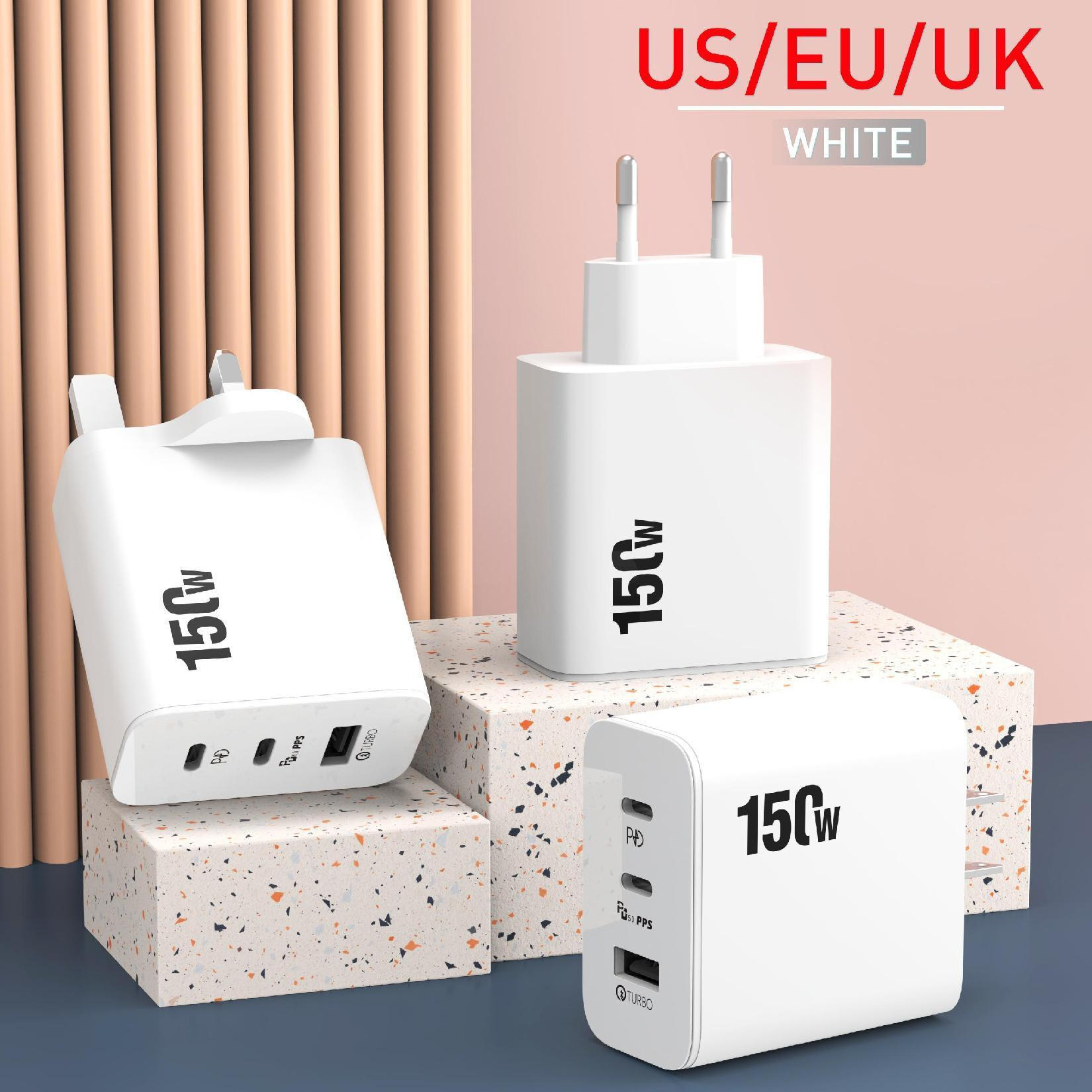 Cargador de alta potencia multipuerto poroso con cabeza de carga rápida de uso general, estándar americano, estándar europeo, estándar británico, estándar australiano, multiinterfaz