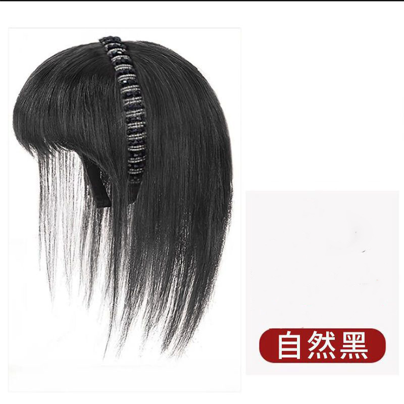 水钻发箍刘海假发女一体补发片仿真发水钻发箍卷发片遮白发直发片|undefined