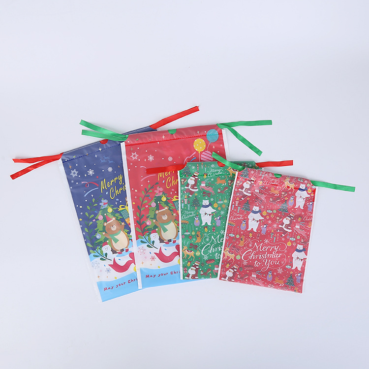 Christmas Gift Bag Drawstring Pull String Gift Bag Pulling Rope