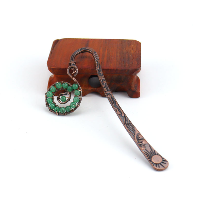 Retro personalizado nuevo hecho a mano con cuentas de colores Concha vida árbol marcador colorido cristal en forma de concha marcador BM05