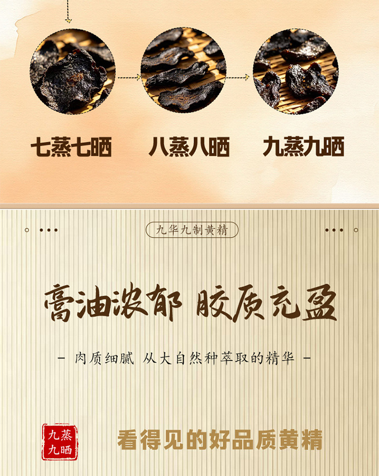 Nine-Steamed Nine-Dried Huang Jing Fruit Ready-to-Eat Polygonatum 100g Vacuum Packed quality and texture