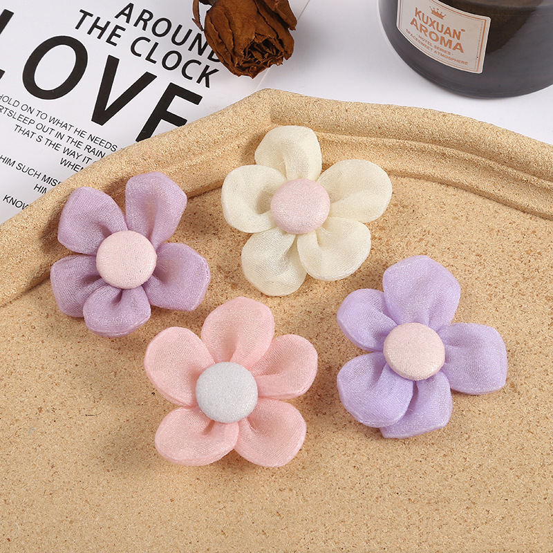 Factory direct supply of simple solid color mesh flower decoration…