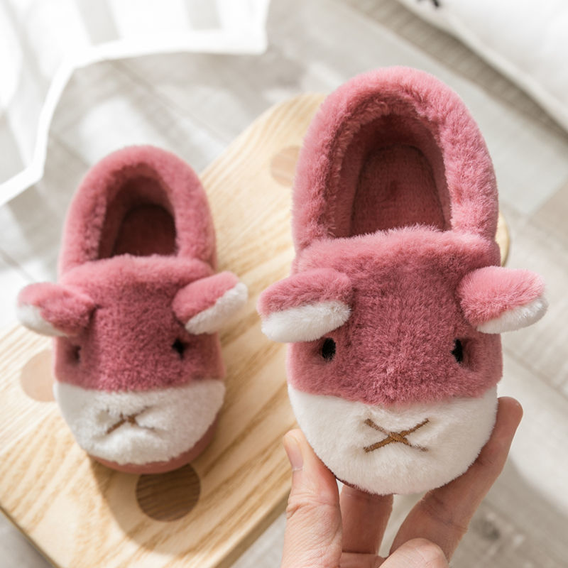 Zapatillas de algodón para niños para interiores, bolsas de lana lindas, zapatillas de algodón para niños, niñas, zapatillas de invierno para bebés