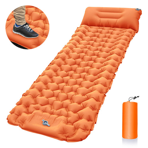 Outdoor inflatable mattress camping travel portable inflatable outdoor supplies built-in foot pump camping outdoor inflatable