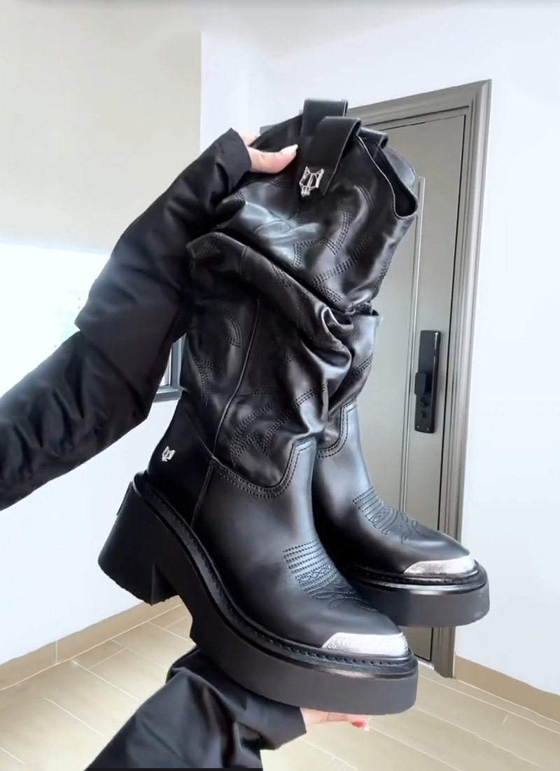 Naked Wolfe Black Leather Western Boots with Silver Toe Caps Naked Wolfe Knight Cow Leather Boot in Black for Men | Lyst main image 4