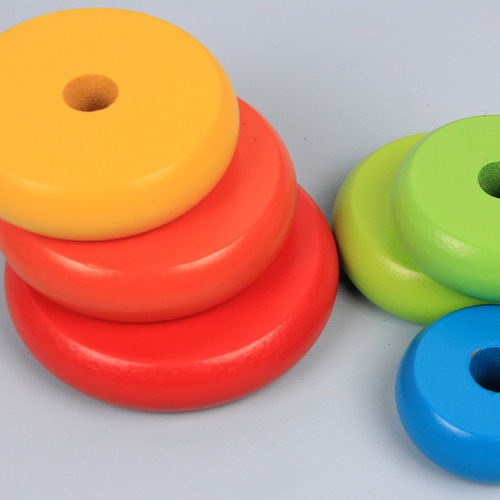 Children's wooden toy mushroom stacking tower cartoon magical see-saw wooden children's early education toy