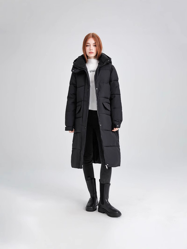 中长款棉衣冬季2025年新款连帽宽松加厚羽绒棉服外套上衣大码棉袄|undefined