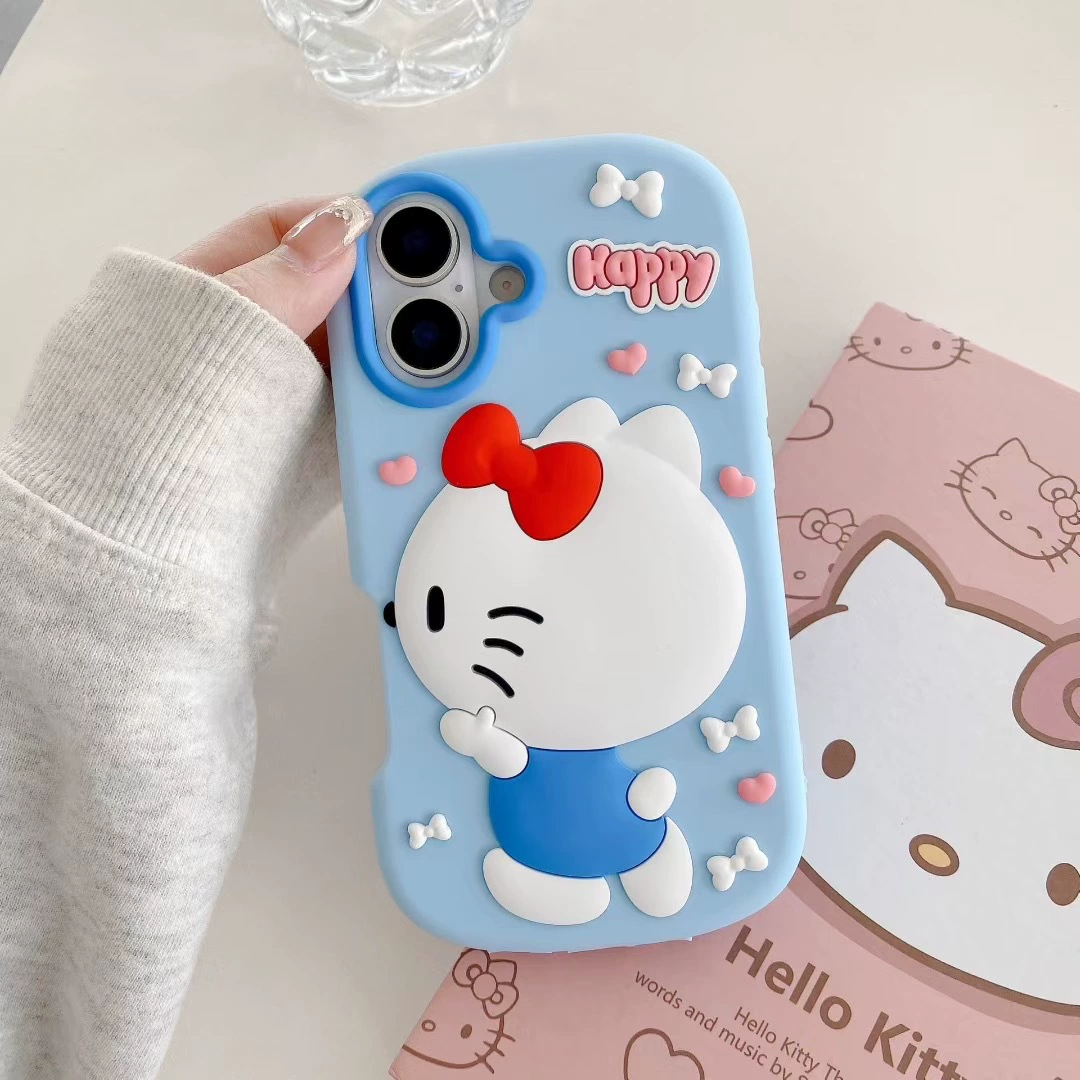 Чехол для телефона (Apple) совместимый с iPhone 13–16, силиконовый с 3D‑аппликацией, лёгкий, 0,06 кг