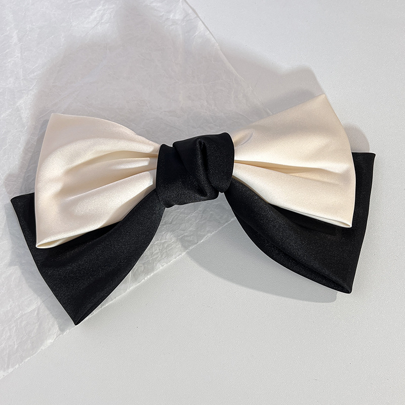 Elegant Color Block Cloth Bow Knot Hair Clip 1 Piece6