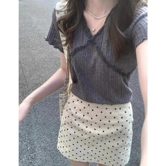 Sweet and Spicy Girl's Half-Body Skirt Women's Summer 2025 New Casual Slimming High-Waist A-Line Wide-Leg Suit Short Skirt