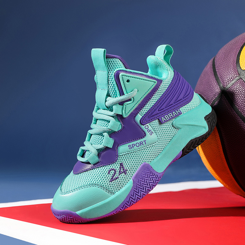 Tenis de Básquetbol Transpirables para Niño de Tela de Red y TPR Transpirable y Resistente al Desgaste