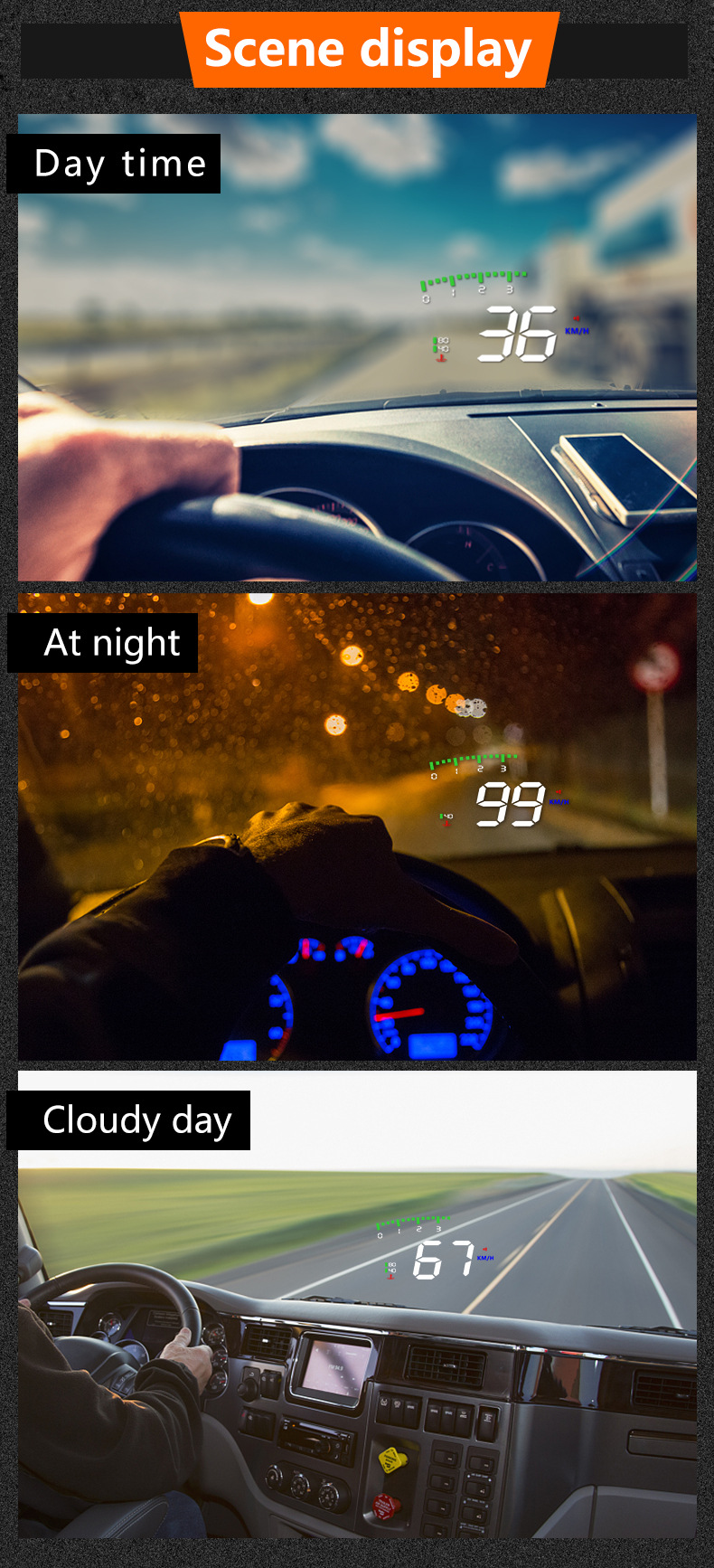 Car Head-Up Display Hd Obd2 Head-Up Display Portable In-Car Hud Projection Digital Instrument Modification