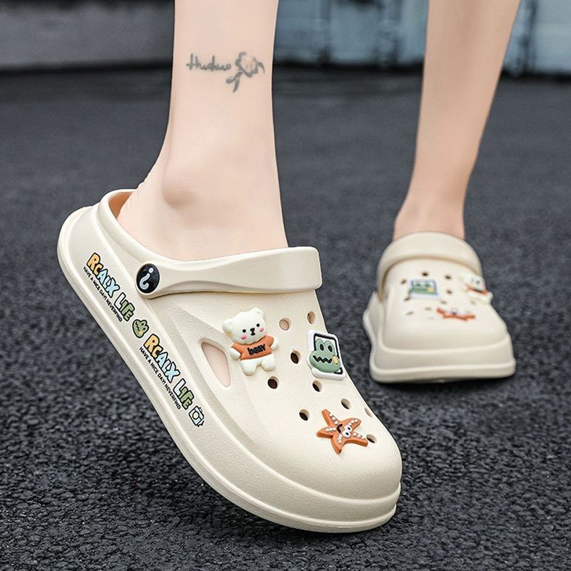 Пещерная обувь женская летняя наружная одежда 2025 новый милый медсестра тапочки большие дети Баотоу пляжные сандалии