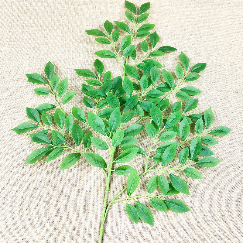 模擬ヤマブシの葉、偽の枝、葉、人工接着剤付き緑の葉、緑の植物、家庭用家具、庭の装飾卸売|undefined