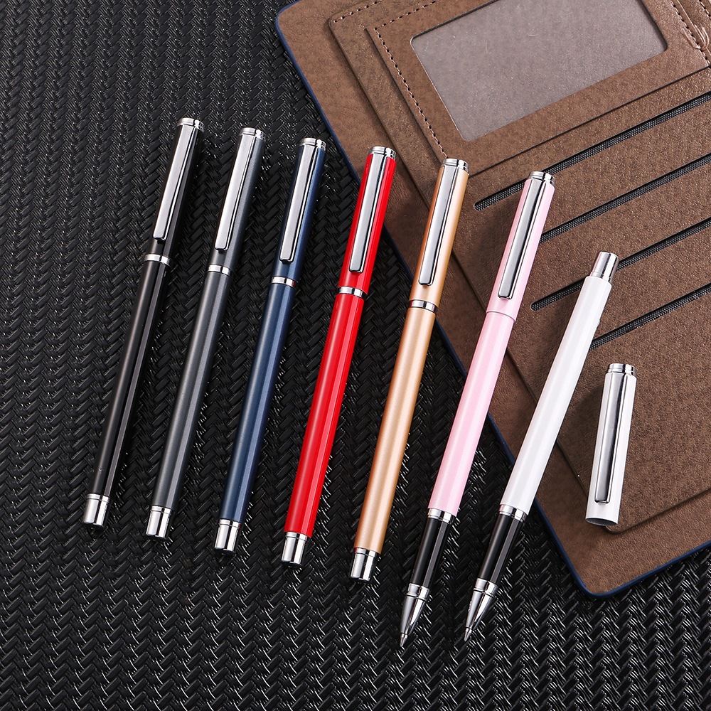 Hotel gift metal ballpoint pen, smooth writing ballpoint pen, foreign trade business rotating ballpoint signature pen wholesale