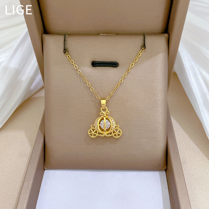 Collier De Luxe Scintillant Strass Pour Femme Chaîne En Acier_voghion.com
