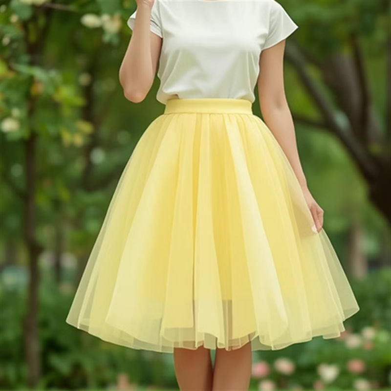 Amazon's New Skirt Women's Spring and Summer Trendy Fairy Style Large Size Mesh Tutu Skirt Large Size Slimming