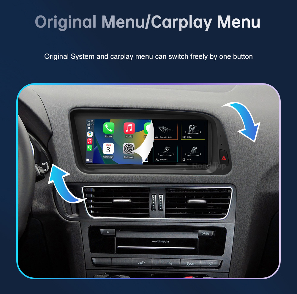 8.8 inch wireless CarPlay display for Q5 2009-2017 radio player