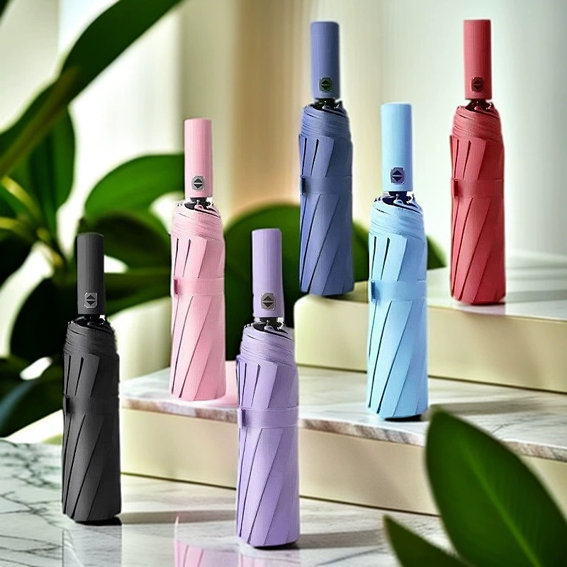 Полностью автоматический 24-х костяной зонт, усиленный складной зонт, деловой мужской автоматический зонт с индивидуальным логотипом, рекламный зонт, солнечный зонт