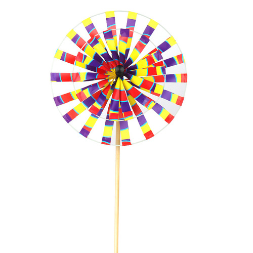 Traditional retro old Beijing colorful double-layer rotating wooden pole windmill children's toys stalls scenic park decorations