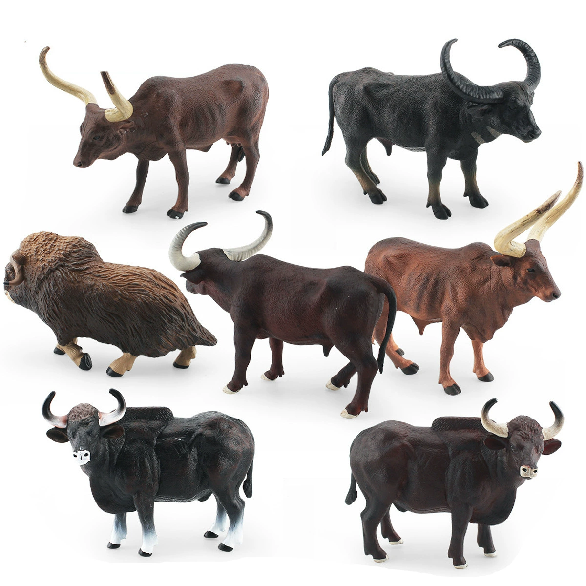 Cross -border simulation forest animal musk, ox Akravati Bulls, Bull River Bulls, Golnue model static ornament