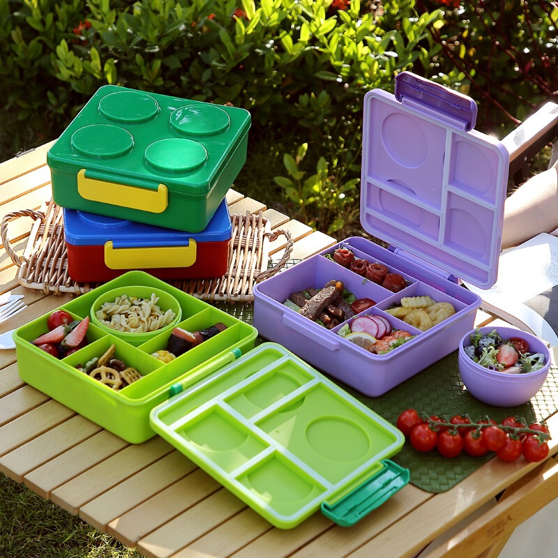 Cross-Border DIY Building Block Lunch Box Lunch Box Kidsren's Salad Box Lunch Box Picnic Box Fruit Box Microwave Heating