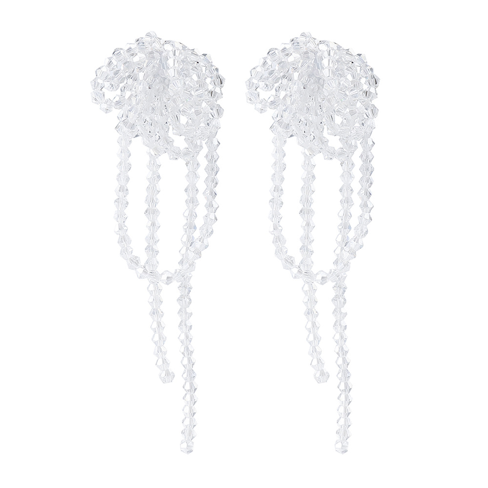 Korean Crystal Tassel Long Earrings Wholesale Nihaojewelry display picture 10