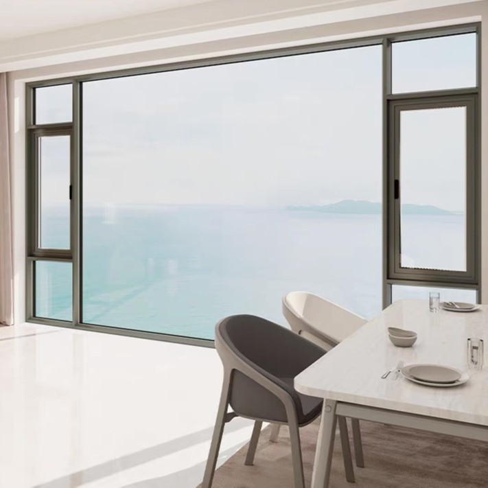 断桥铝合金微通风窗超大视野系统门窗民宿别墅阳台平开推拉玻璃窗