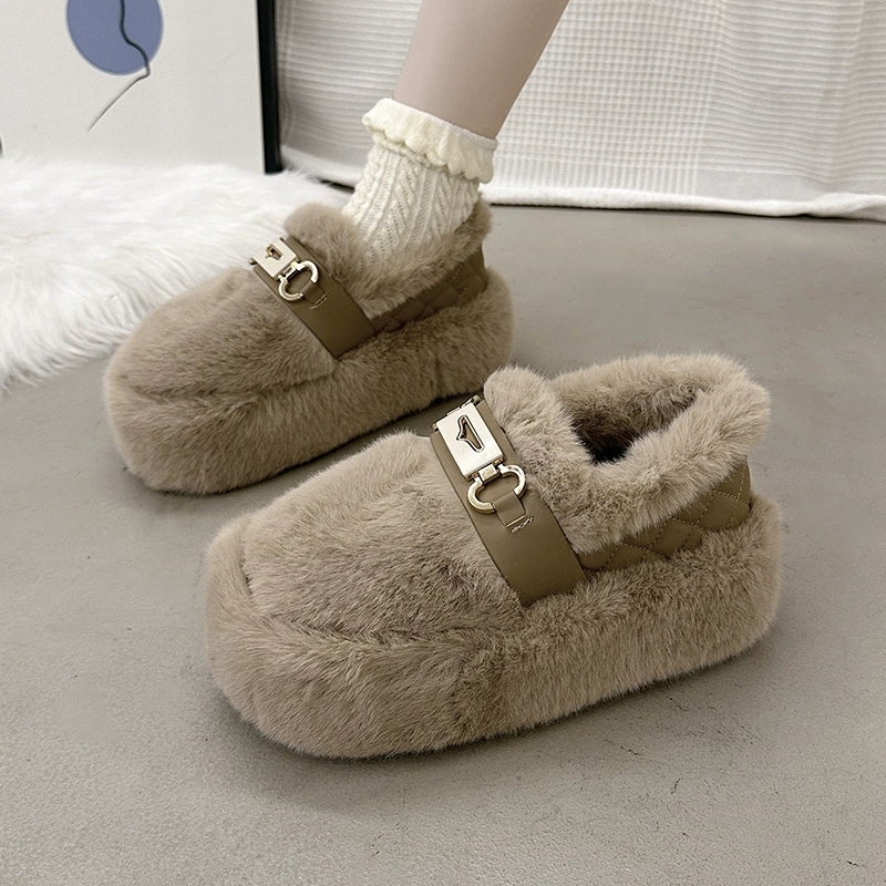 Модные ботинки из бобов на толстой подошве 2024 новый зимний бархат