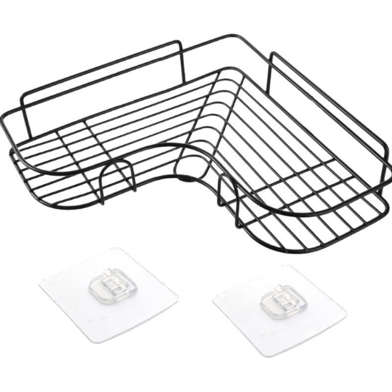 Baño sin perforaciones estante de almacenamiento triángulo montado en la pared inodoro baño lavabo de almacenamiento suministros de pared