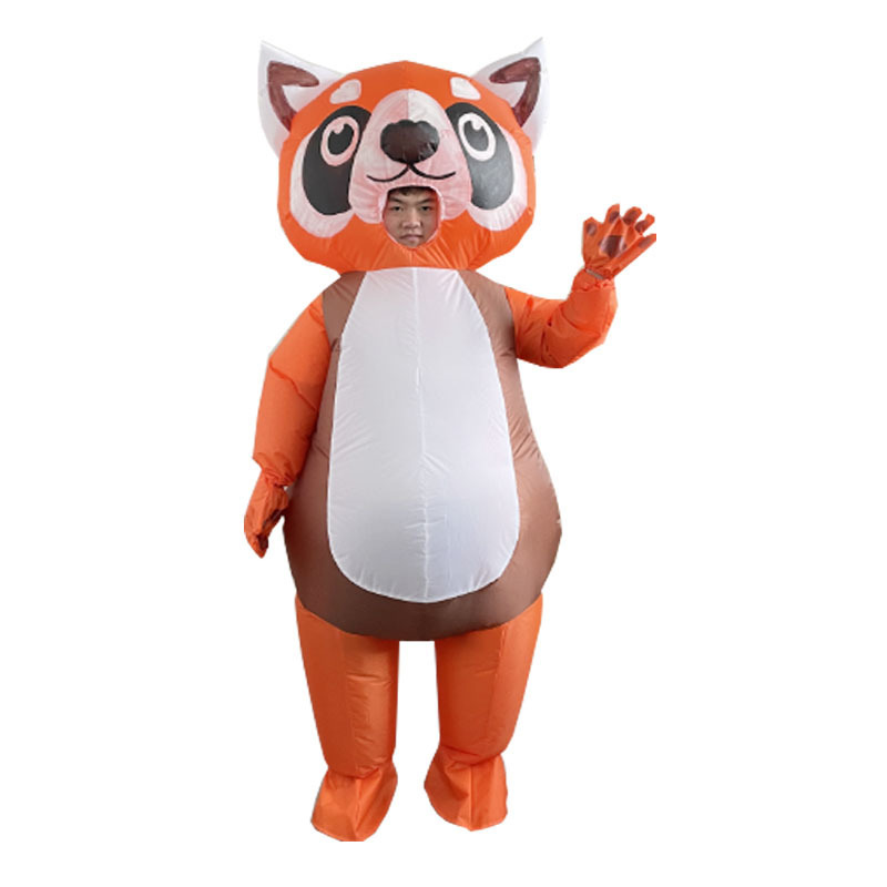 Nuevos cos transfronterizos juegan ropa inflable de gato negro lindo perro amarillo muñeca inflable creativa divertida ropa inflable de dibujos animados