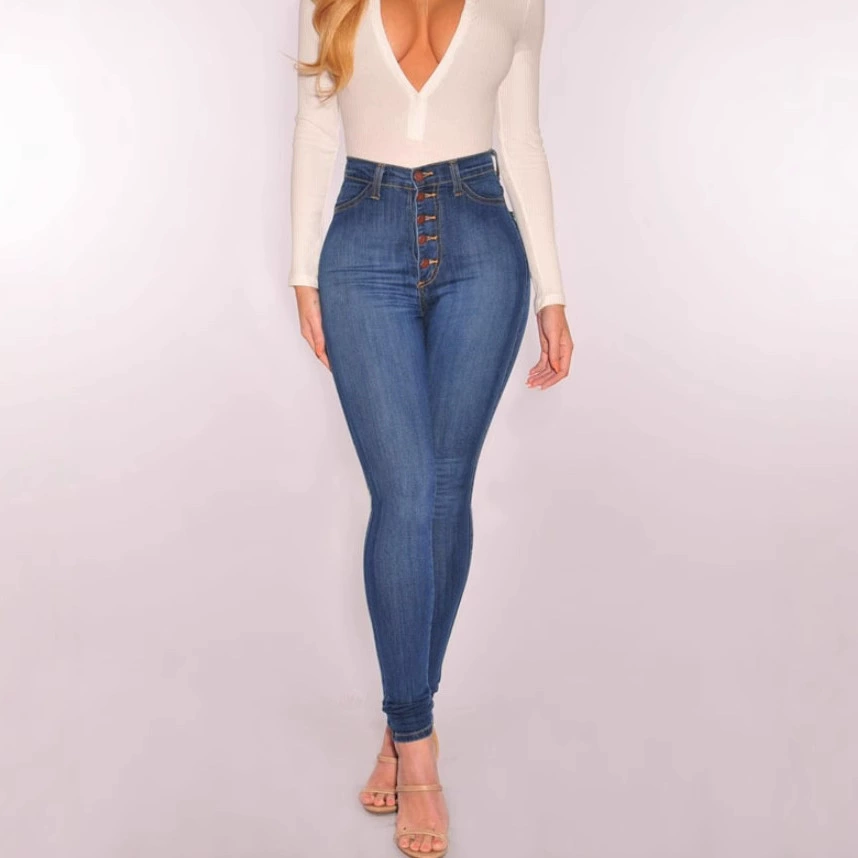 Трансграничное желание Amazon eBay женские джинсы с высокой талией сексуальные эластичные узкие джинсы для женщин