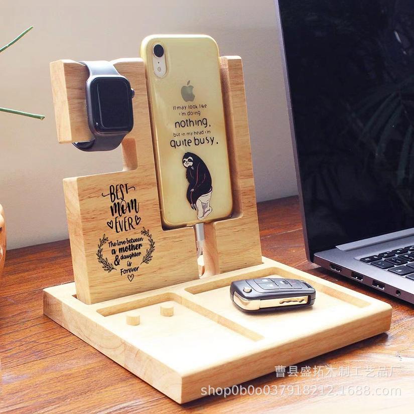 Creative Wooden Mobile Phone Holder Lazy Desktop Mobile Phone Stand Bamboo Multipurpose Mobile Phone Holder Mobile Phone Holder