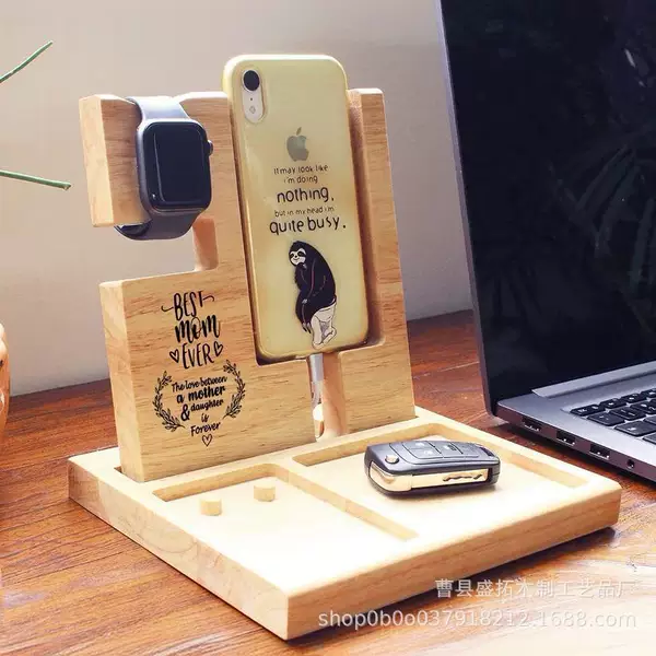Creative Wooden Mobile Phone Holder Lazy Desktop Mobile Phone Stand Bamboo Multipurpose Mobile Phone Holder Mobile Phone Holder