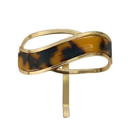 Japanese minimalist design acetate hair tie cool ponytail clip, leopard print headband, alloy hair tie clip, popular hairstyle accessory