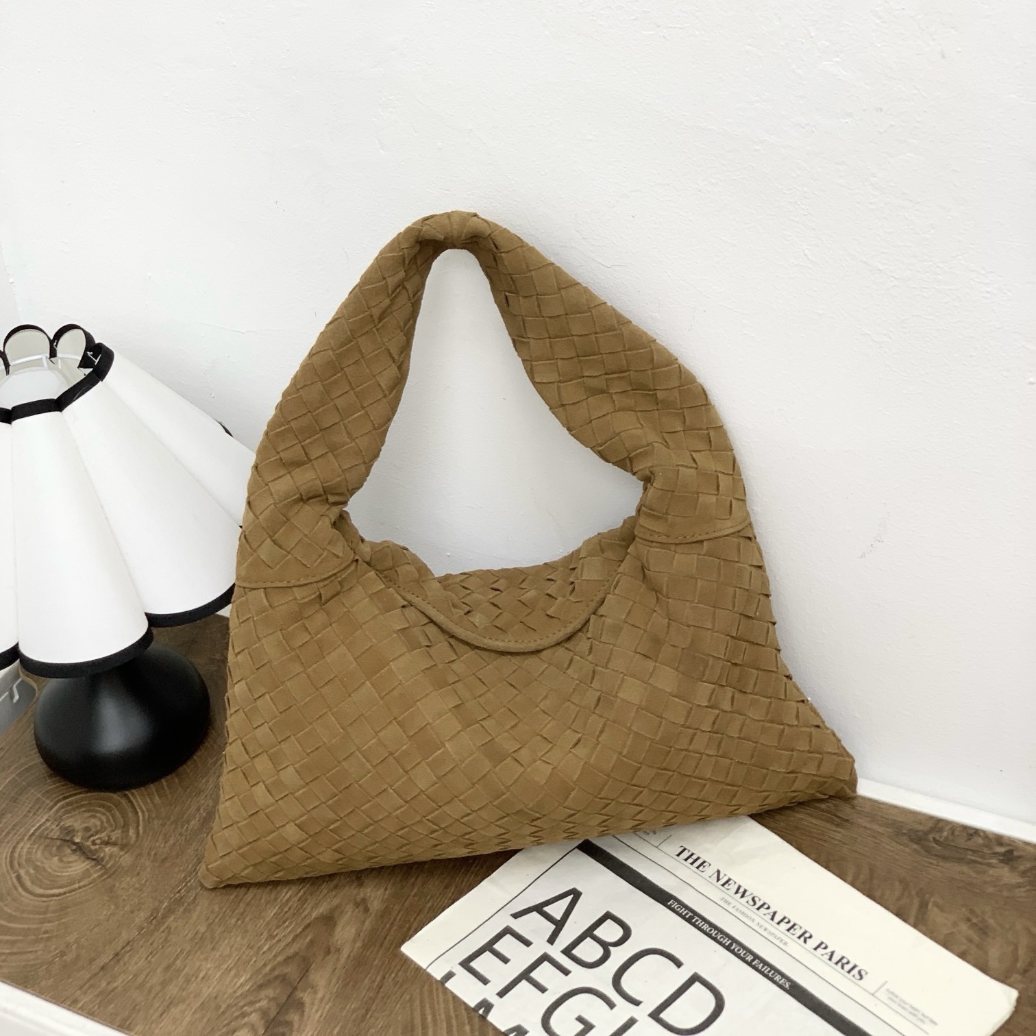 2024 Autumn/Winter New Genuine Leather Suede Women's Bag Large Capacity Hobo Shoulder Handbag - Thumbnail 8