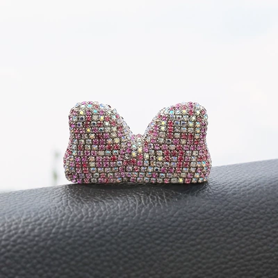 accessories instrument panel decoration – Car ornaments - large-diamond-bow-ornaments-color-powder
