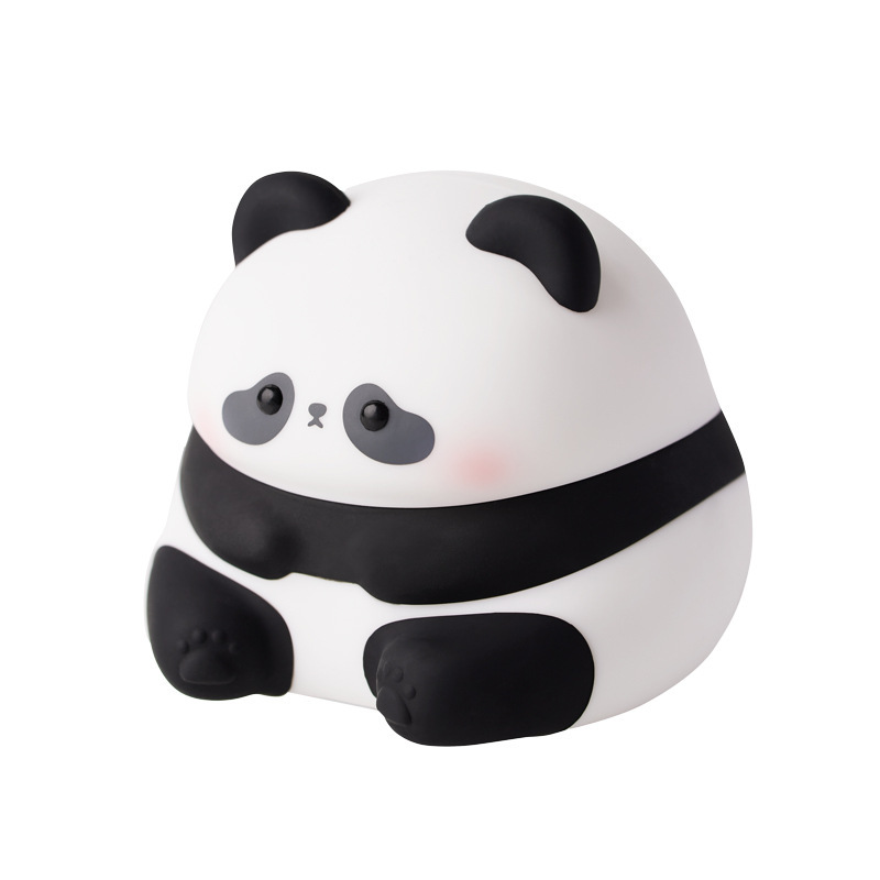 Panda lámpara de noche de silicona dormitorio con sueño bebé lactante suave protección de ojos de alto valor de la cara lámpara regalo para chicas