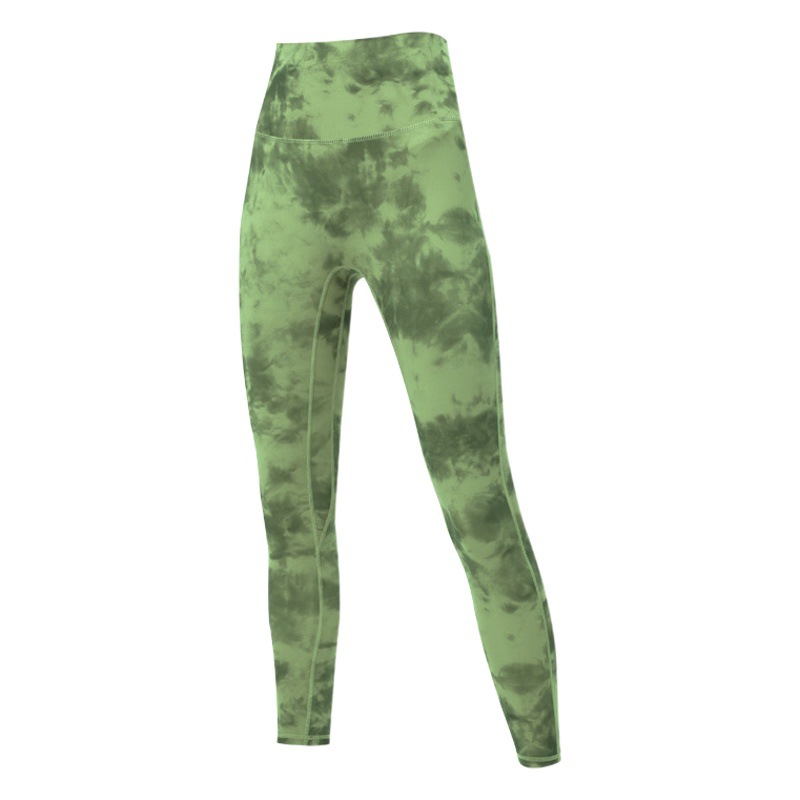 Ningbo Yuancheng europeo y americano tie-teñido melocotón fitness pantalones de doble cara cepillado cintura alta cadera elevación estiramiento primavera y verano yoga pantalones desgaste exterior
