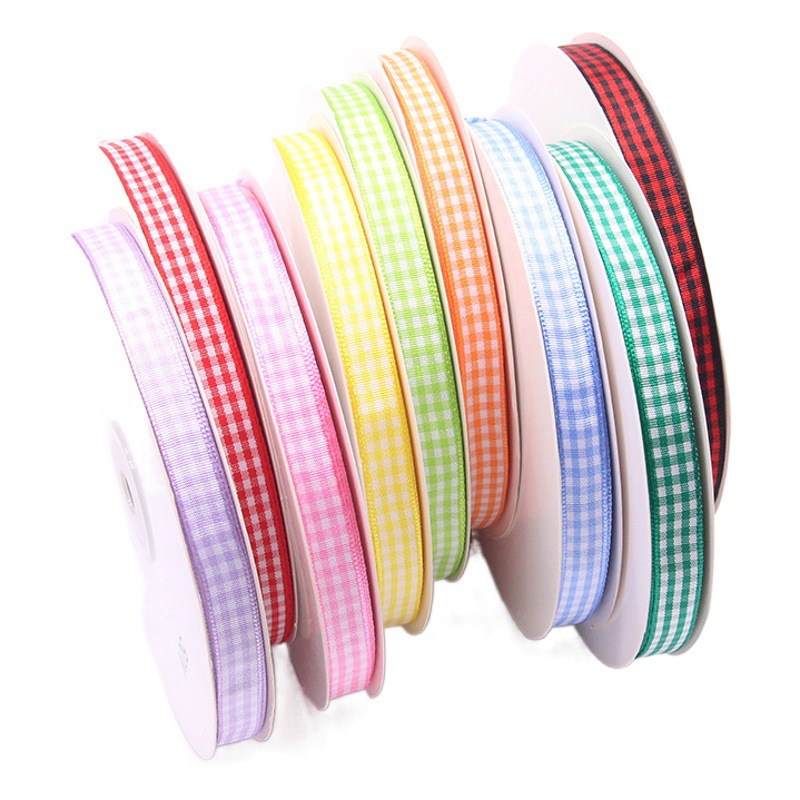Tianyi Mei 1cm cinta a cuadros al por mayor cinta escocesa 50 yardas/rollo embalaje de regalo cinta de color completo